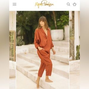 Myrah Penaloza Amma Playsuit Light Linen
